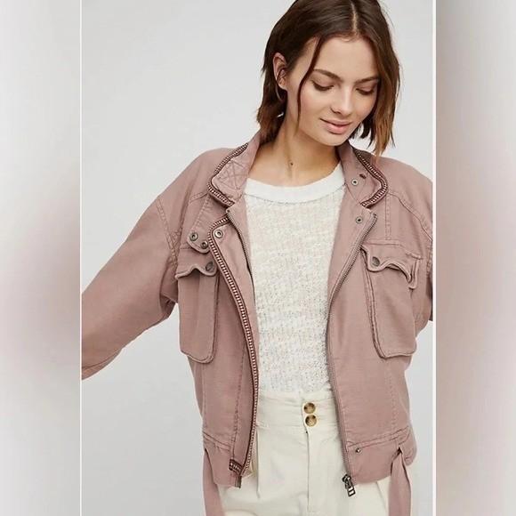Free People Flight Line Bomber Jacket Size S - Picture 2 of 14